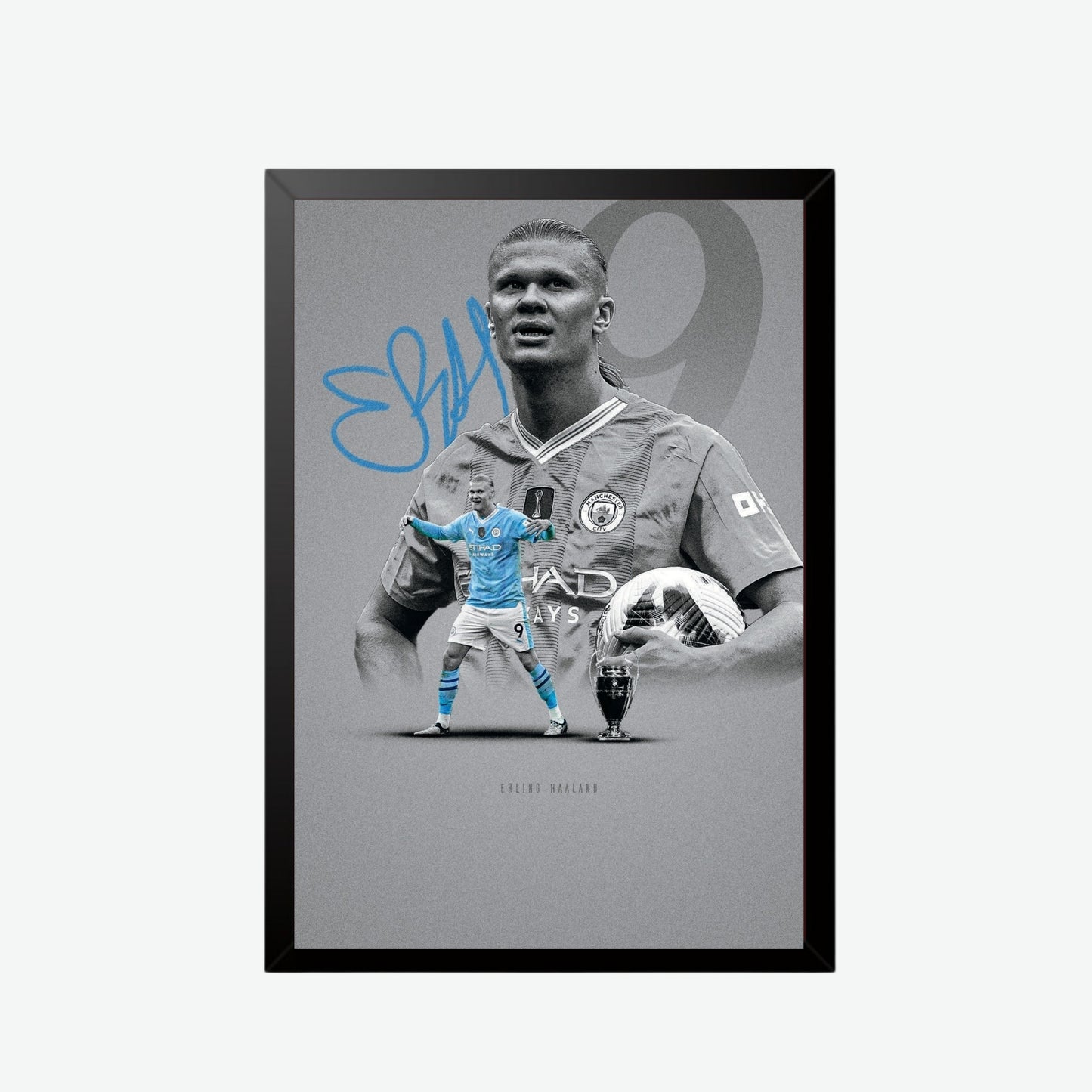 Erling Haaland Manchester City Football Poster