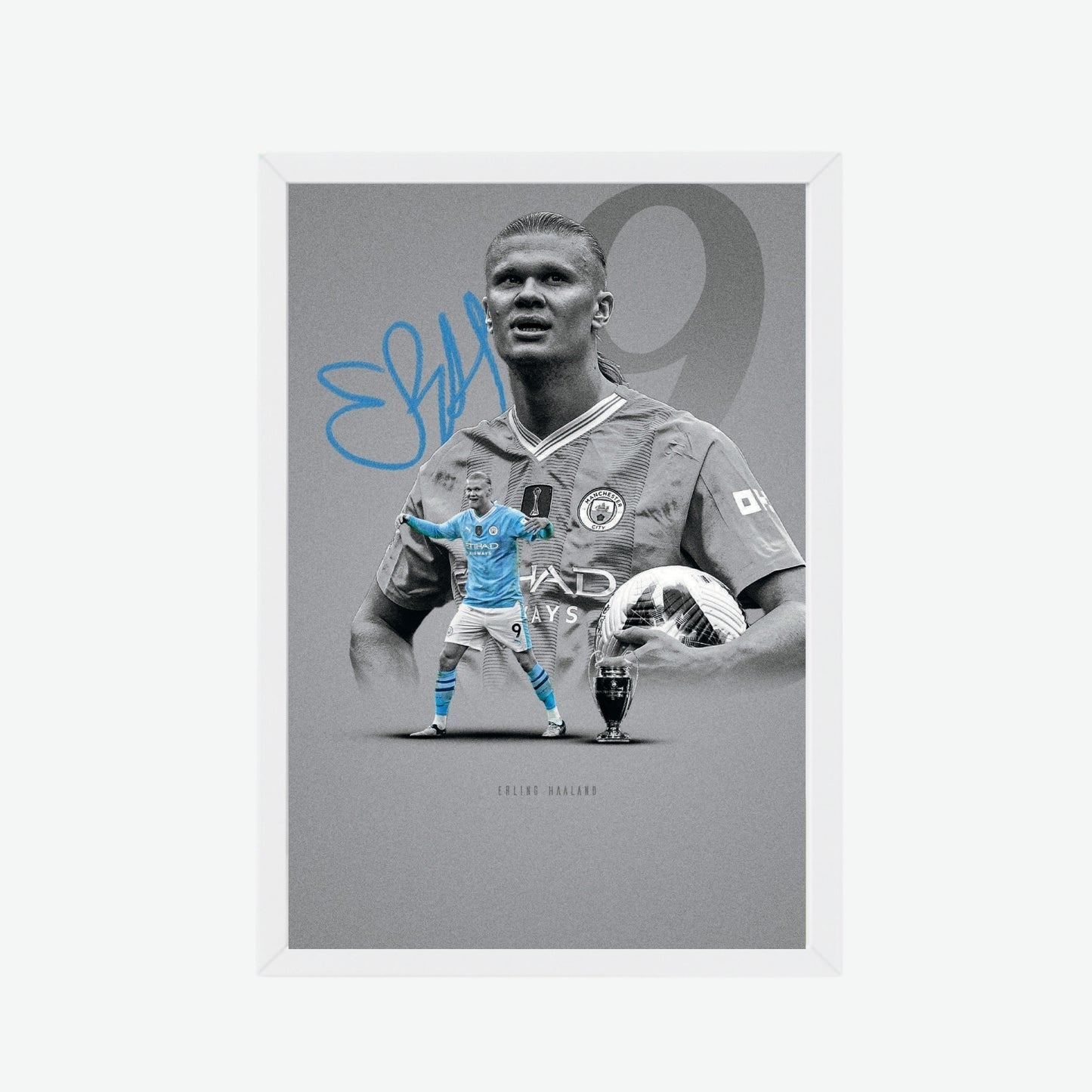 Erling Haaland Manchester City Football Poster