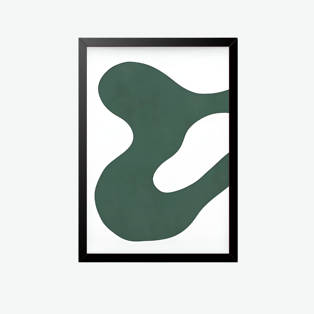 Green minimalistic abstract wall poster Set of III