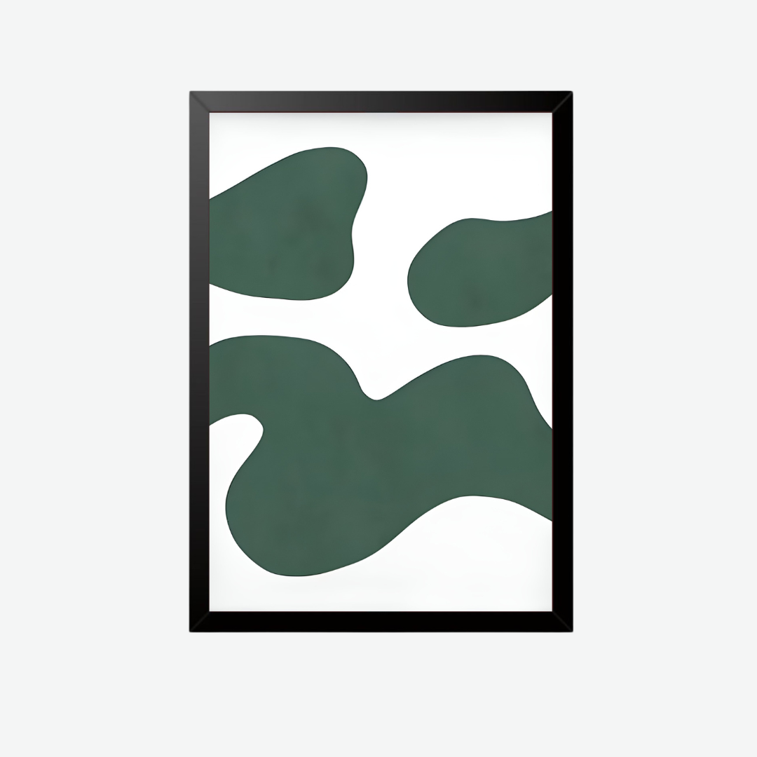 Green minimalistic abstract wall poster Set of III