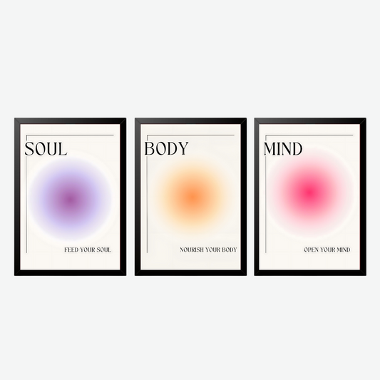 SOUL MIND BODY Set of III Posters