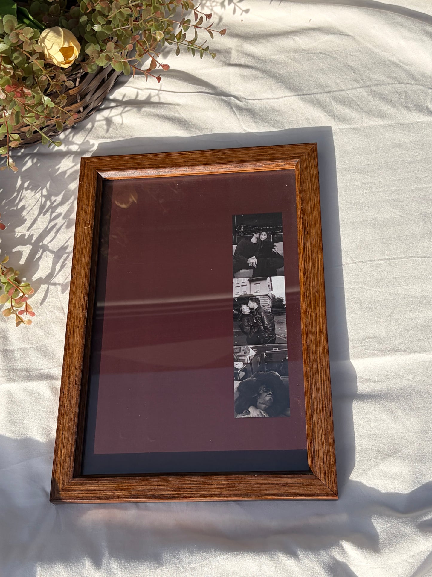 Personalized Burgundy Photo Strip Frame