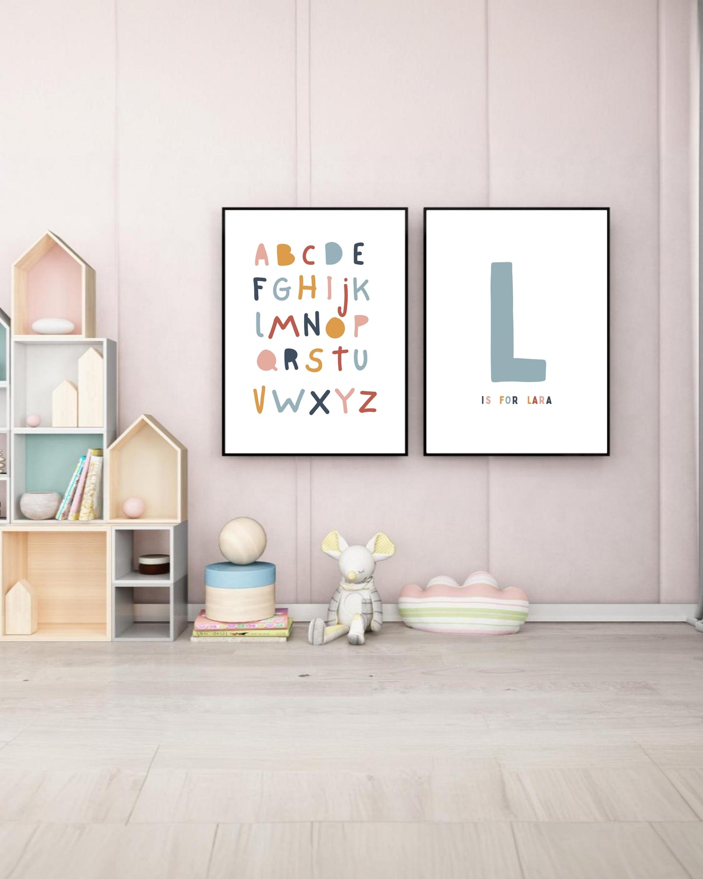 Personalized Alphabet & Initial Wall Art Set for Kids