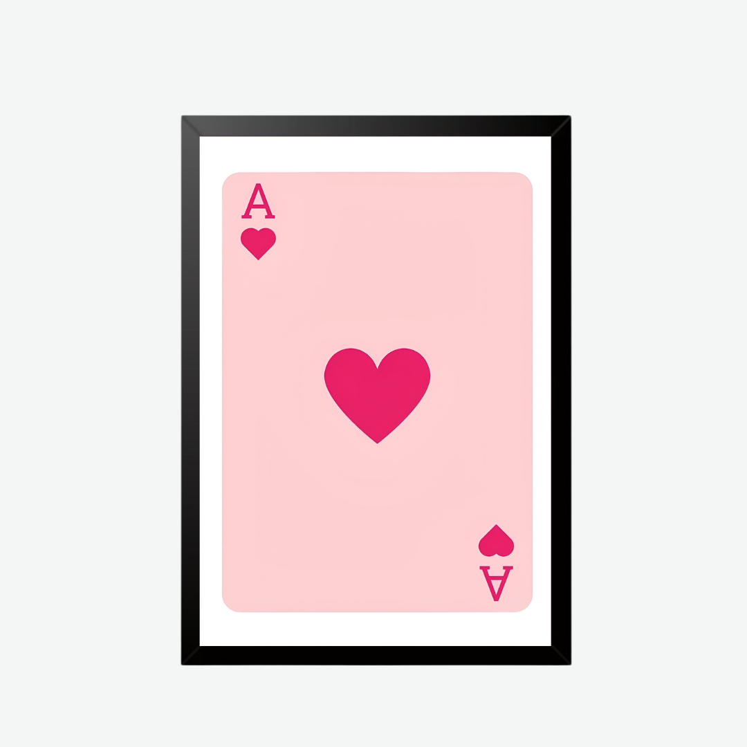 Ace of Hearts Minimalist Wall Art Poster