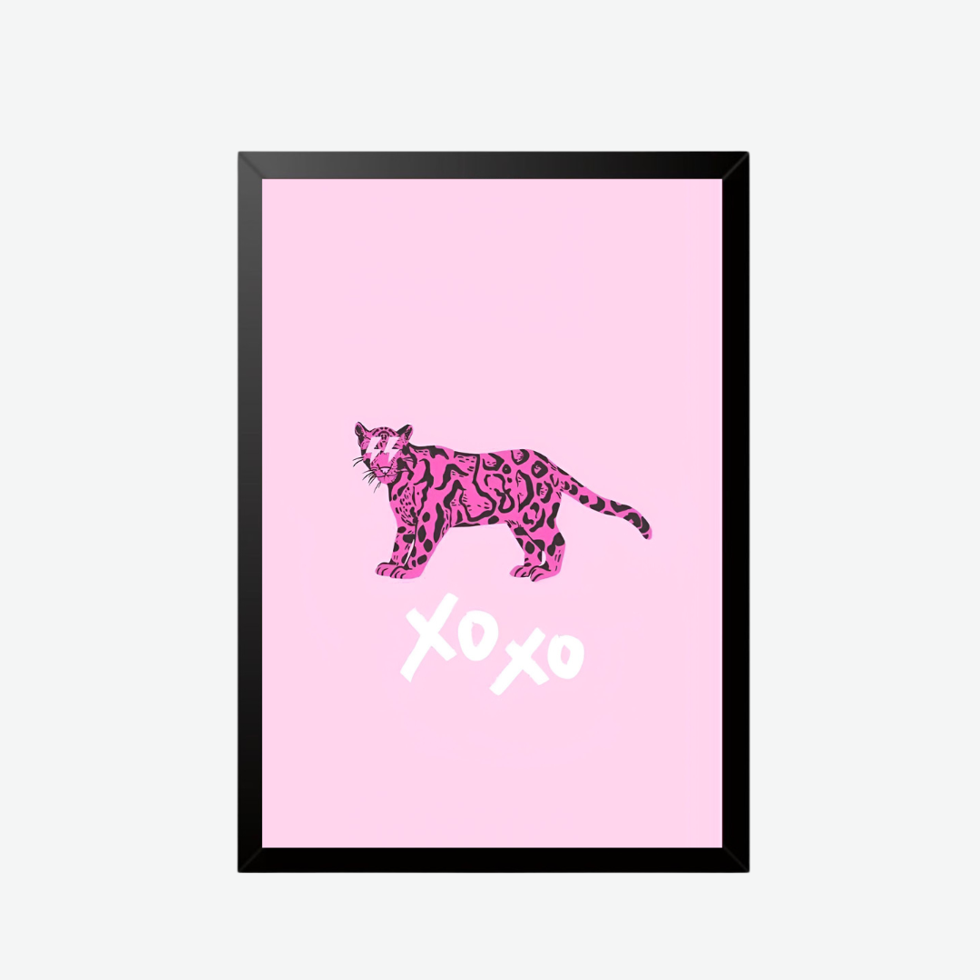 Pink Leopard XO Wall Poster