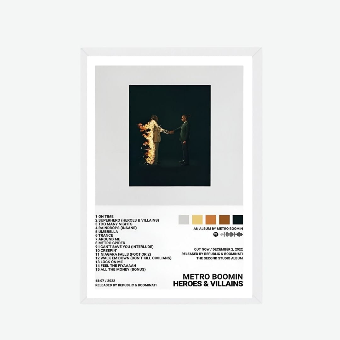 Metro Boomin Heroes & Villains Album Wall Art Frame