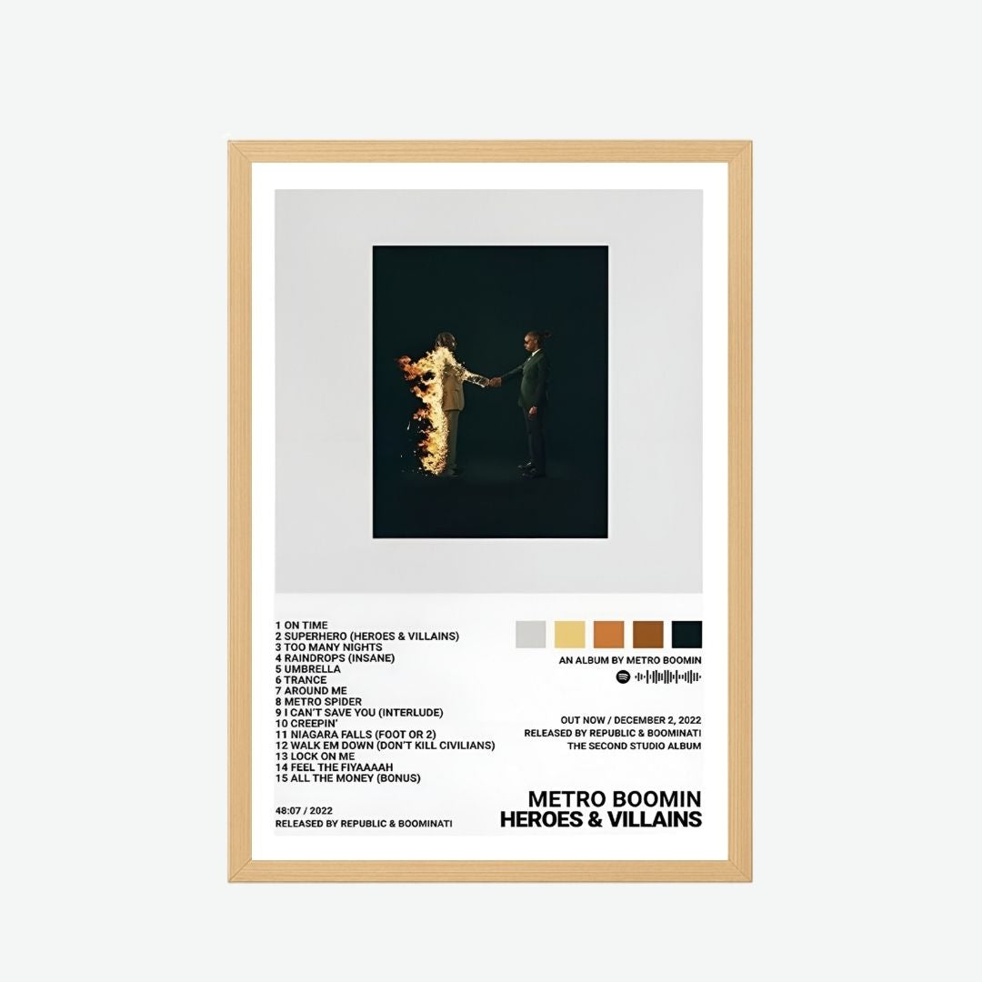 Metro Boomin Heroes & Villains Album Wall Art Frame