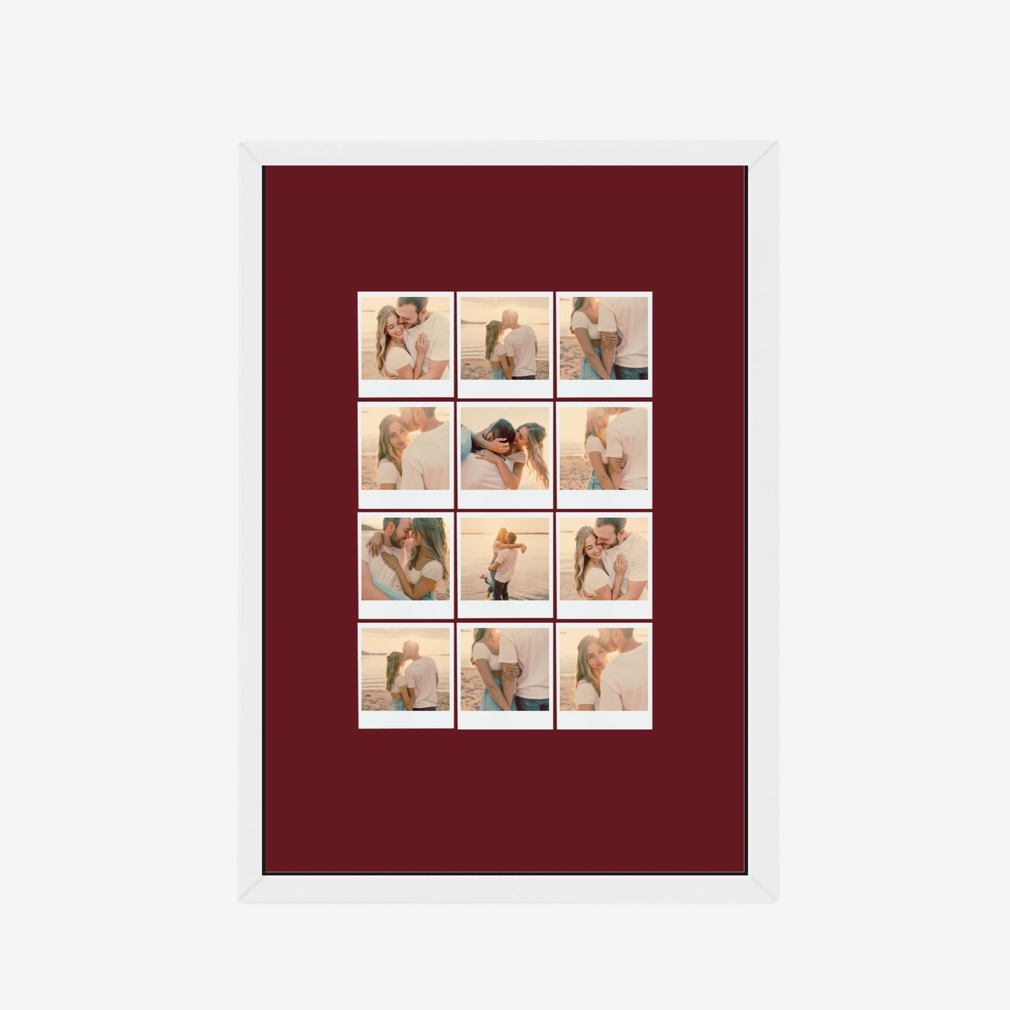 Memories in Red Photo Grid Frame