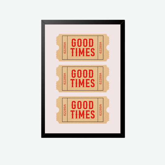 Good Times Vintage Ticket Wall Art Frame