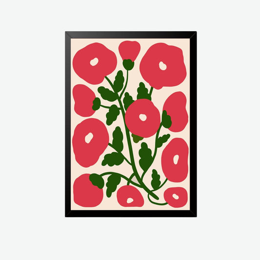 Bold Floral Abstract Wall Art Frame