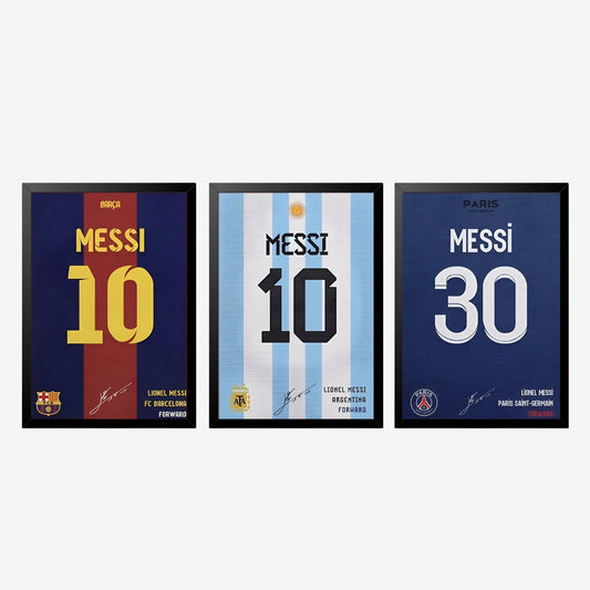 Lionel Messi Jersey Legacy Wall Art Frame Set