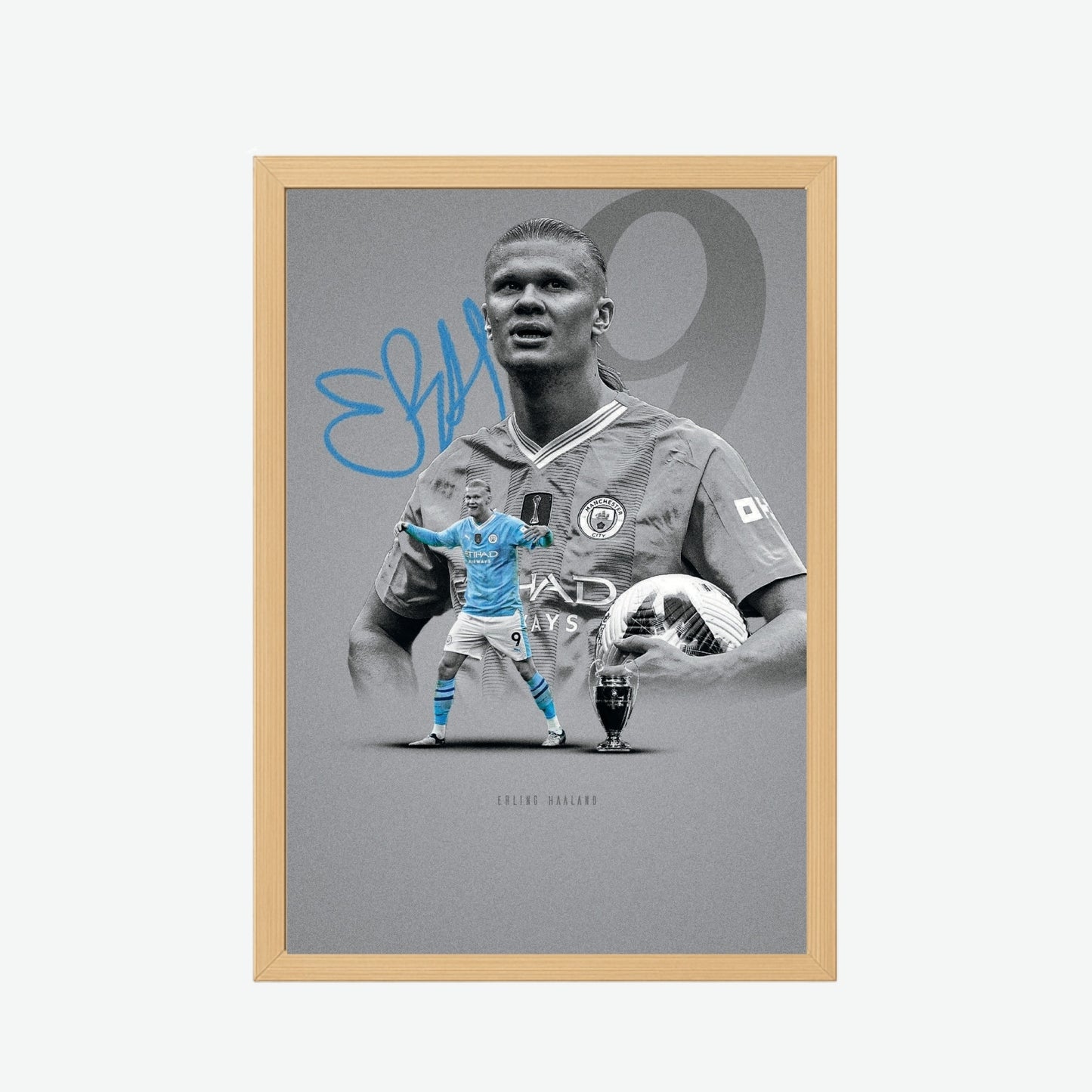 Erling Haaland Manchester City Football Poster