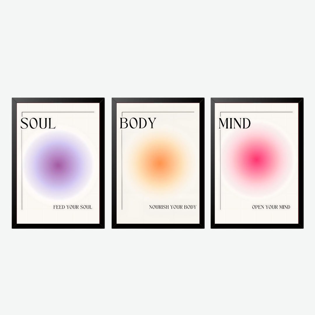 SOUL MIND BODY Set of III Posters