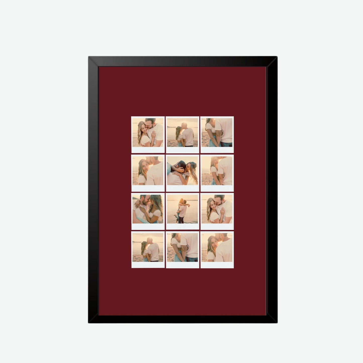 Memories in Red Photo Grid Frame