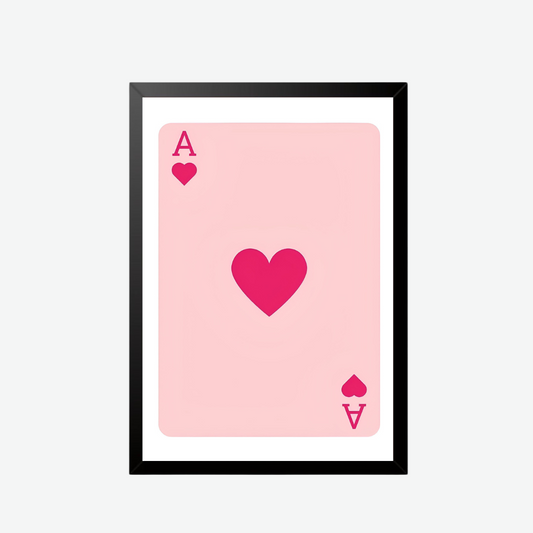 Ace of Hearts Minimalist Wall Art Poster