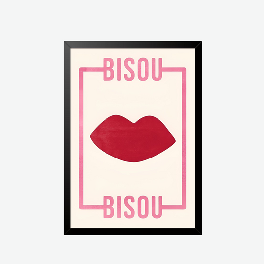 "Bisou" Kiss Wall Poster - Modern Pop Art Print