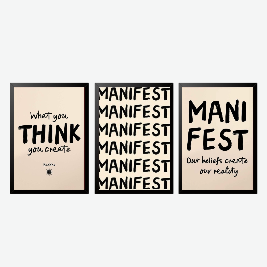 Manifest & Create Motivational Poster Set of III