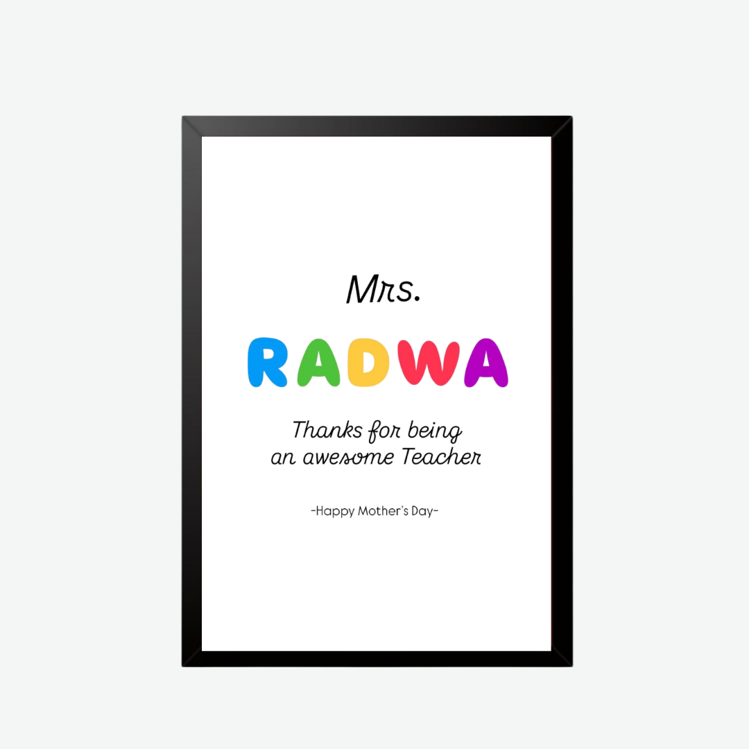Personalized Teacher Appreciation Frame